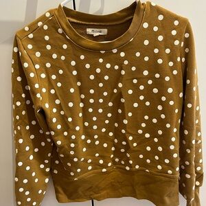 Madewell Mustard Polka Dot Top
